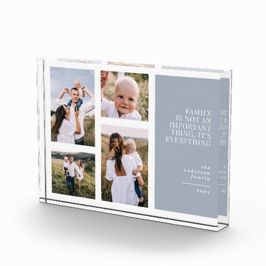 De mooiste tijd: elegant, stoffblauwe multi-foto fotoblokken (Rechts)