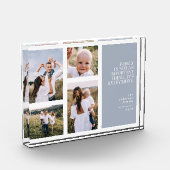 De mooiste tijd: elegant, stoffblauwe multi-foto fotoblokken (Links)