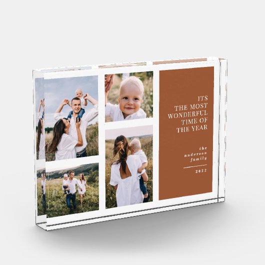 De mooiste tijd: elegant terracotta multi-foto fotoblokken (Links)