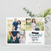 De mooiste tijd van Blue Holiday fotocollage Kaart (Staand voorkant)