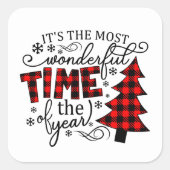 De mooiste tijd van de kerst van het land vierkante sticker (Voorkant)