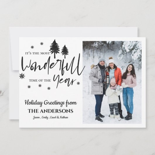 De mooiste tijd van de kerstfoto van het jaar feestdagenkaart (Voorkant)