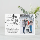 De mooiste tijd van de kerstfoto van het jaar feestdagenkaart (Staand voorkant)
