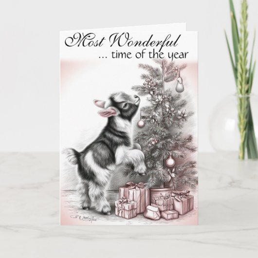 De mooiste tijd van het jaar - Baby Goat Feestdagen Kaart (Voorkant)