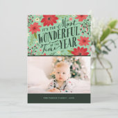 De mooiste tijd van het jaar Bloemenfoto Feestdagenkaart (Staand voorkant)