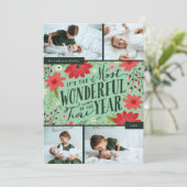 De mooiste tijd van het jaar Bloemenfoto Feestdagenkaart (Staand voorkant)