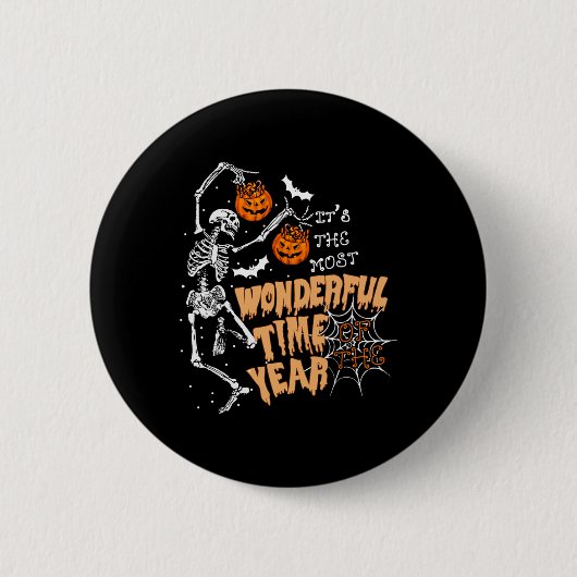 De mooiste tijd van het jaar Dance Skelet Ronde Button 5,7 Cm (Voorkant)