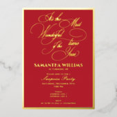 De mooiste tijd van het jaar, elke verjaardag folie uitnodiging (Voorkant)