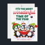 De mooiste tijd van het jaar feestdagenkaart<br><div class="desc">Kerstpinguïn met Santa Pet Holiday Kaart</div>