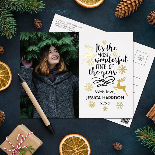 De mooiste tijd van het jaar folie feestdagen briefkaart