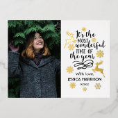 De mooiste tijd van het jaar folie feestdagen briefkaart (Voorkant)