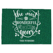 De mooiste tijd van het jaar Green Monogram Groot Cadeauzakje (Achterkant)