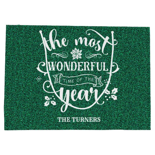 De mooiste tijd van het jaar Green Monogram Groot Cadeauzakje (Achterkant)