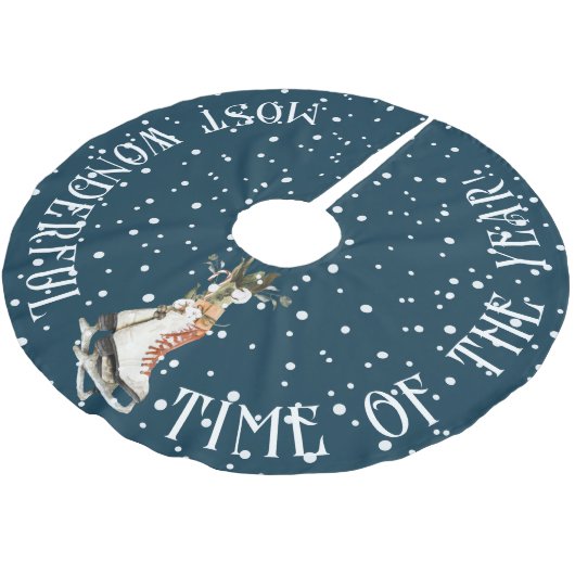 De mooiste tijd van het jaar, ijsachtige Schaatsen Kerstboom Rok (Gekanteld)