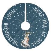 De mooiste tijd van het jaar, ijsachtige Schaatsen Kerstboom Rok (Voorkant)