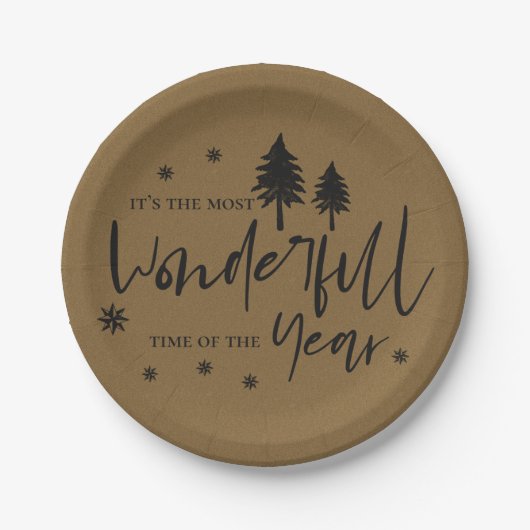 De mooiste tijd van het jaar kerstfeest papieren bordje (Voorkant)