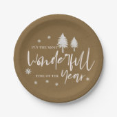 De mooiste tijd van het jaar kerstfeest papieren bordje (Voorkant)