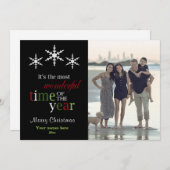 De mooiste tijd van het jaar Kerstmis Feestdagenkaart (Voorkant / Achterkant)