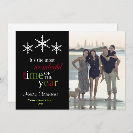 De mooiste tijd van het jaar Kerstmis Feestdagenkaart (Voorkant / Achterkant)