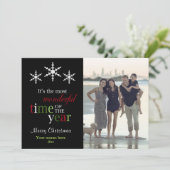 De mooiste tijd van het jaar Kerstmis Feestdagenkaart (Staand voorkant)