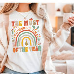 De mooiste tijd van het jaar Kerstmis Tri-Blend Shirt<br><div class="desc">Het meest fantastische tijd van het jaar Retro Christmas Festive Holiday Tri-Blend Shirt bevat de tekst "The Most Wonderful Time Of The Year" in de moderne scripttypografie,  geaccentueerd met regenboog,  kerstboom,  hulst,  kerstmuts en sneeuwvlokken. Perfect voor kerstcadeaus,  kerstfeesten en vakantiefeesten,  verjaardagen en meer. Creëer door Evco Studio www.zazzle.com/store/evcostudio</div>