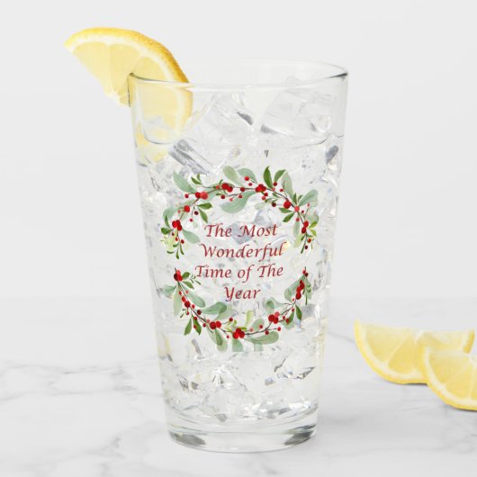 De mooiste tijd van het jaar op een glas (Voorkant ijs)