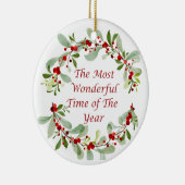 De mooiste tijd van het jaar op een keramisch ornament (Rechts)