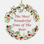 De mooiste tijd van het jaar op een keramisch ornament (Achterkant)