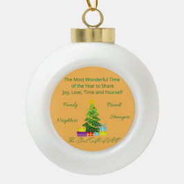 De mooiste tijd van het Jaar op een versiering Keramische Bal Ornament