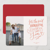 De mooiste tijd van het jaar roze rode fotoauto kaart (Voorkant / Achterkant)