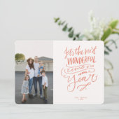 De mooiste tijd van het jaar roze rode fotoauto kaart (Staand voorkant)