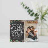 De mooiste tijd van het jaar | schoolbord briefkaart (Staand voorkant)