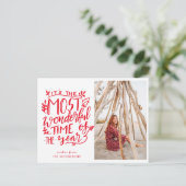 De mooiste tijd van het jaar | Script Holiday Briefkaart (Staand voorkant)