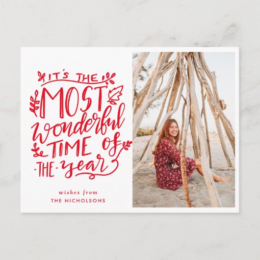 De mooiste tijd van het jaar | Script Holiday Briefkaart (Voorkant)