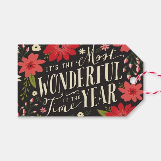 De mooiste tijd van het jaar vakantie Bloemen Cadeaulabel (Voorkant (Horizontaal))