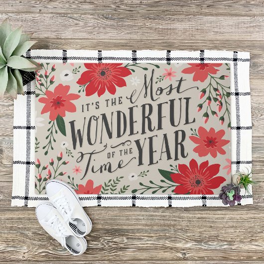 De mooiste tijd van het jaar vakantie Bloemen Deurmat