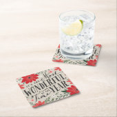 De mooiste tijd van het jaar vakantie Bloemen Kartonnen Onderzetters (Insitu)