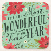 De mooiste tijd van het jaar vakantie Bloemen Kartonnen Onderzetters (Voorkant)