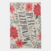 De mooiste tijd van het jaar vakantie Bloemen Theedoek (Verticaal)