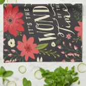 De mooiste tijd van het jaar vakantie Bloemen Theedoek (Gevouwen)