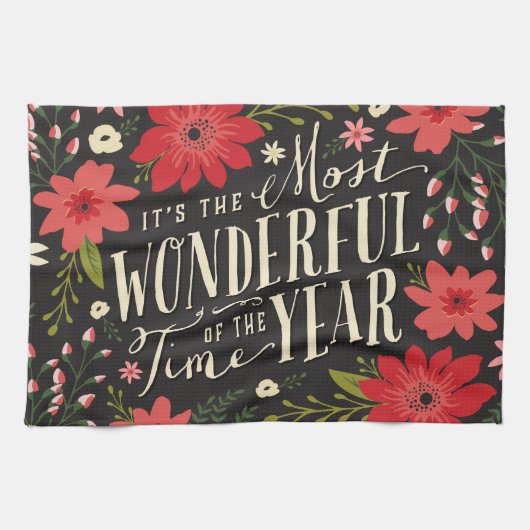 De mooiste tijd van het jaar vakantie Bloemen Theedoek (Horizontaal)