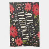 De mooiste tijd van het jaar vakantie Bloemen Theedoek (Verticaal)