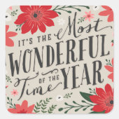 De mooiste tijd van het jaar vakantie Bloemen Vierkante Sticker (Voorkant)