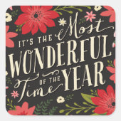 De mooiste tijd van het jaar vakantie Bloemen Vierkante Sticker (Voorkant)