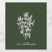 de mooiste tijd van het jaar... wijn etiket (Enkel label)