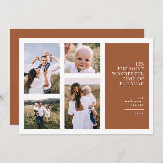 De mooiste tijd van kerst multi-foto aankondiging (Voorkant / Achterkant)