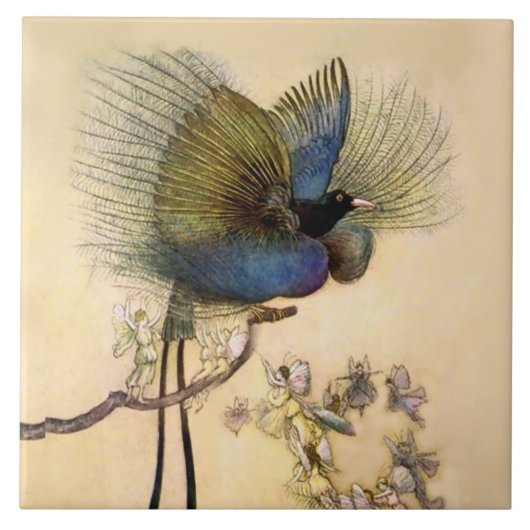 “De mooiste vogel” door Warwick Goble Tegeltje (Voorkant)