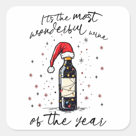 De mooiste wijn van het jaar vierkante sticker (Voorkant)