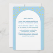 De Moon Blue Baby shower Custom Invitation Kaart (Achterkant)