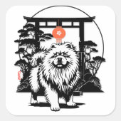 DE MOON GATE Chow Vierkante Sticker (Voorkant)